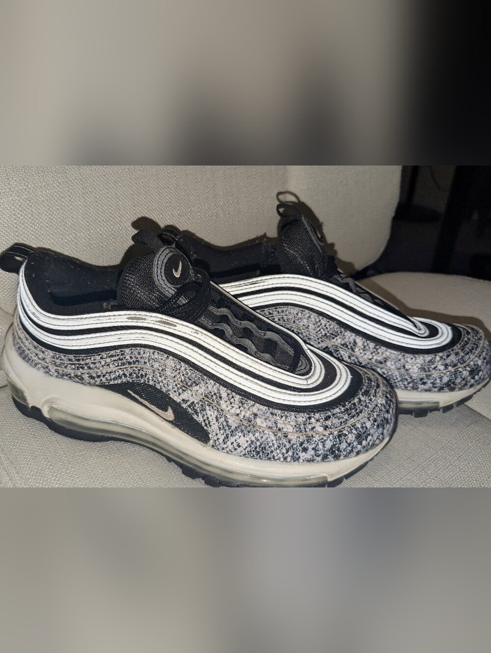 Women's Nike Air Max 97 Black White Reflective Sneakers